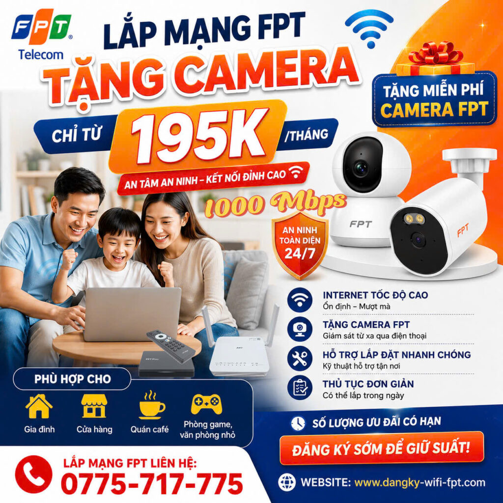 lắp mạng FPT tặng Camera