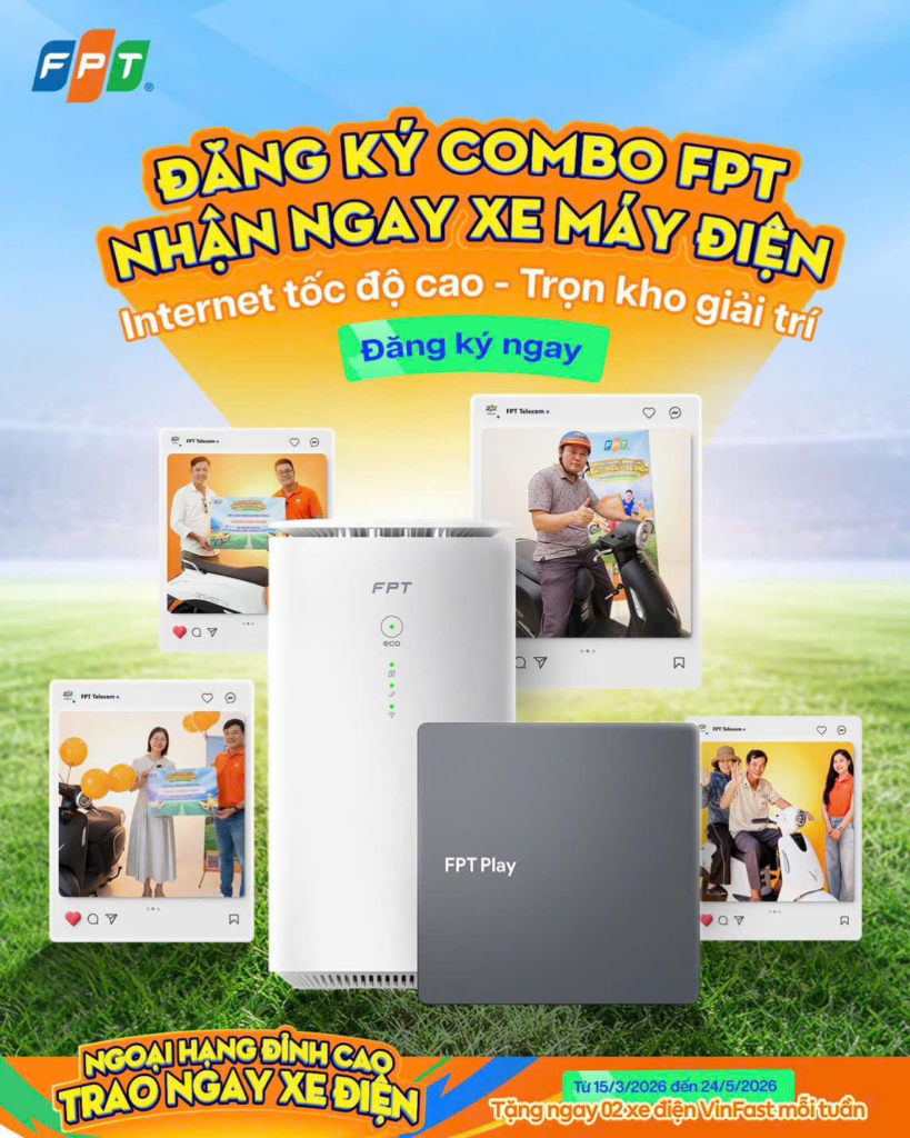 Đăng ký lắp mạng Combo FPT trúng xe điện.