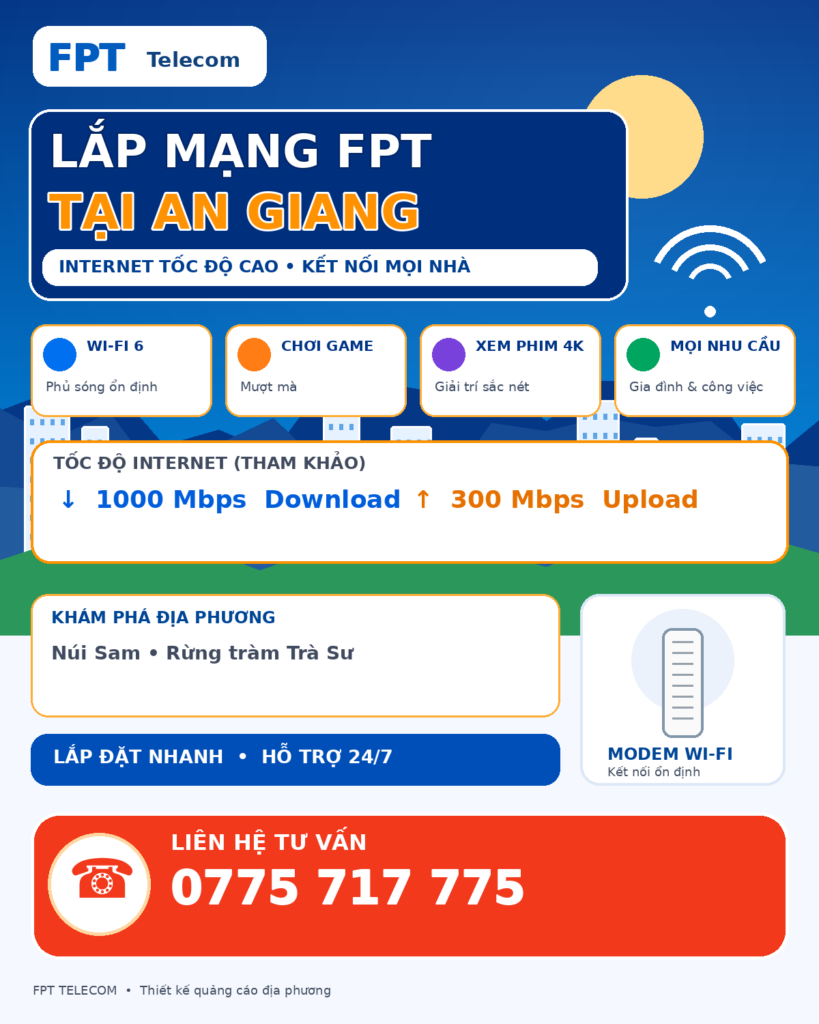 Lắp mạng FPT An Giang – tư vấn Internet và WiFi