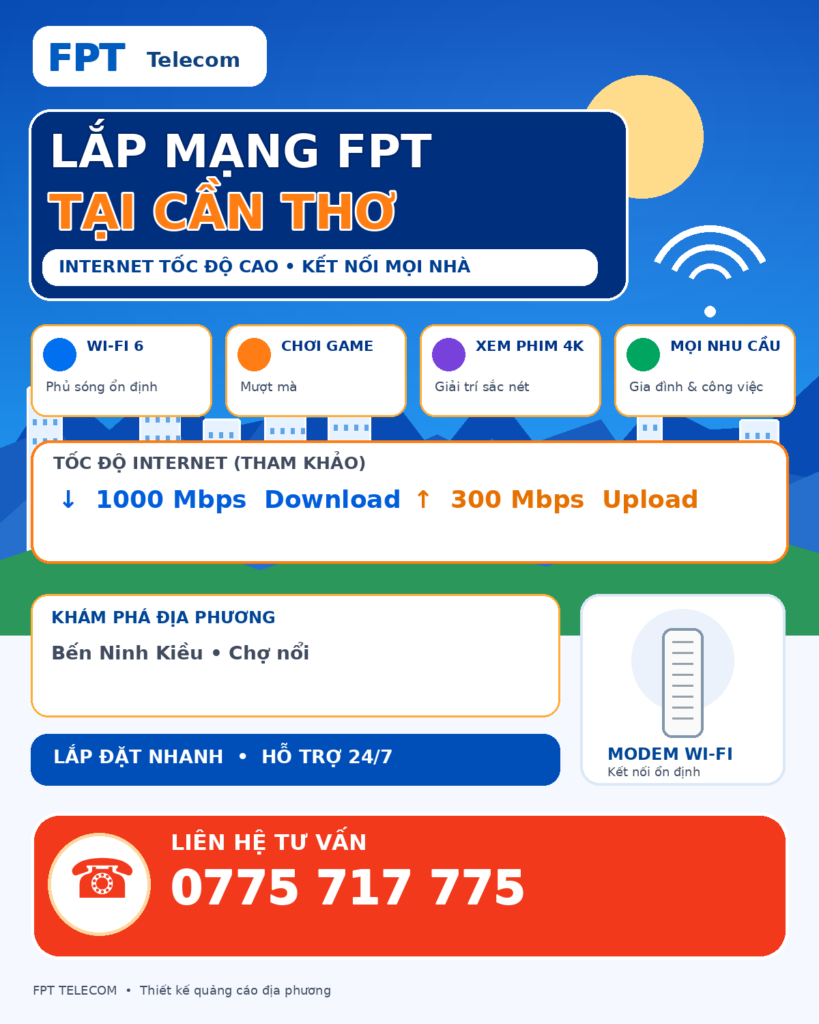 Lắp mạng FPT Cần Thơ – tư vấn Internet và WiFi