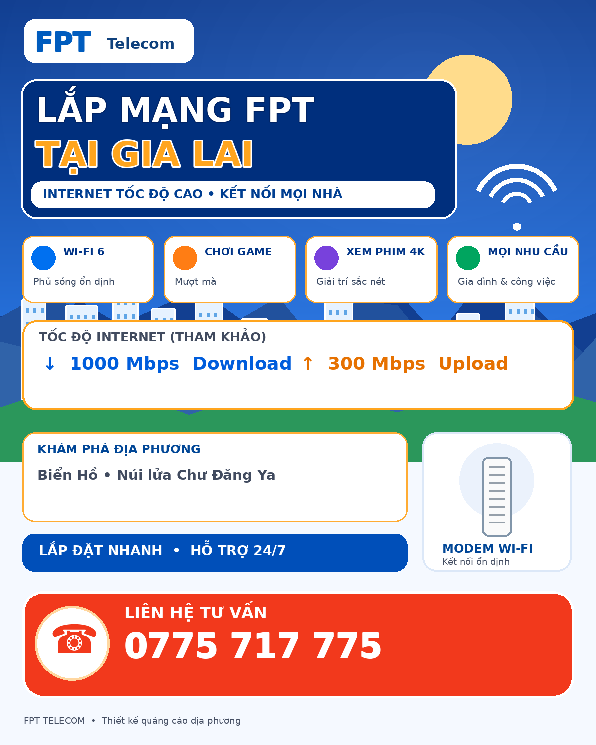 Lắp mạng FPT Gia Lai – tư vấn Internet cáp quang