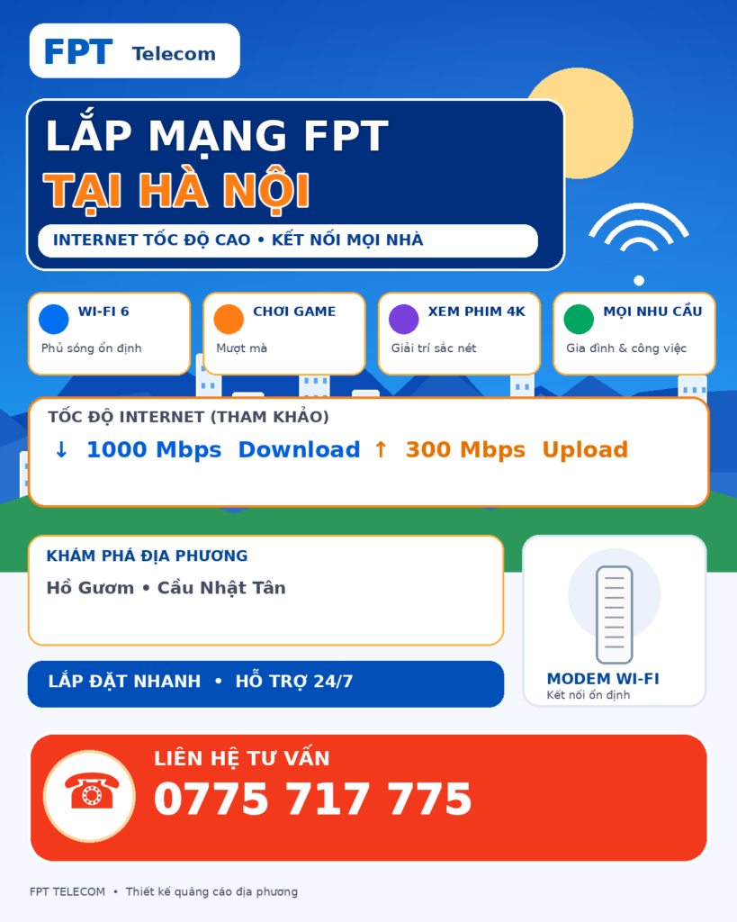 Lắp mạng FPT Hà Nội – tư vấn Internet và WiFi