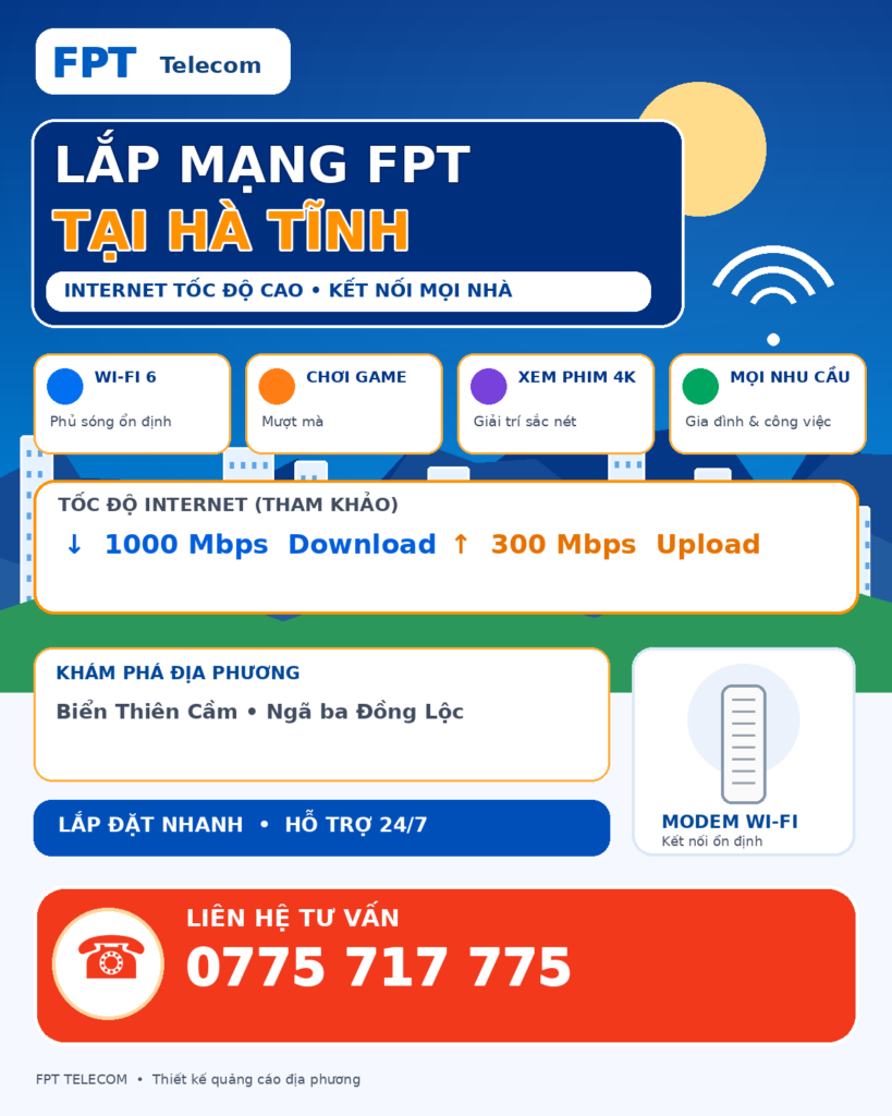 Lắp mạng FPT Hà Tĩnh – tư vấn Internet và WiFi
