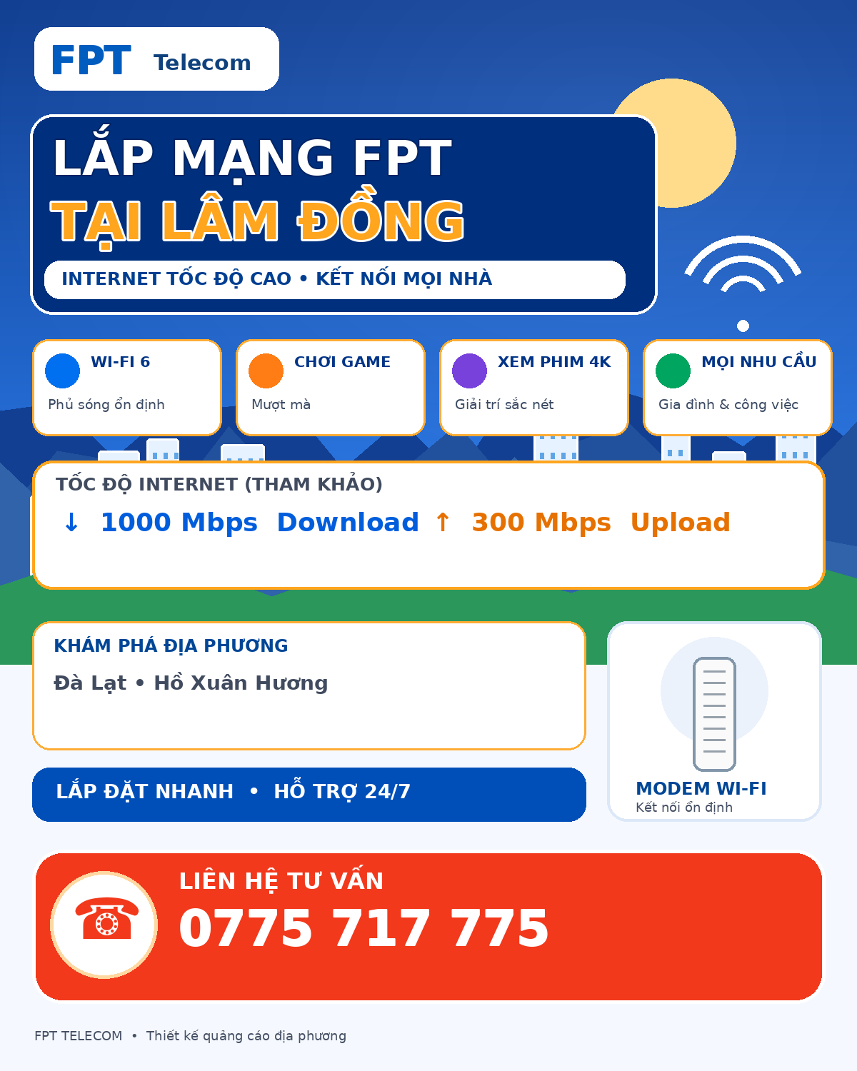 Lắp mạng FPT Lâm Đồng – tư vấn Internet cáp quang
