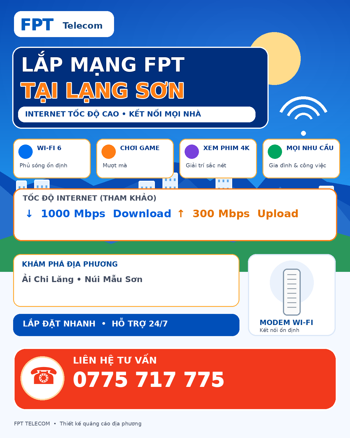 Thông tin tư vấn lắp mạng FPT tại Lạng Sơn