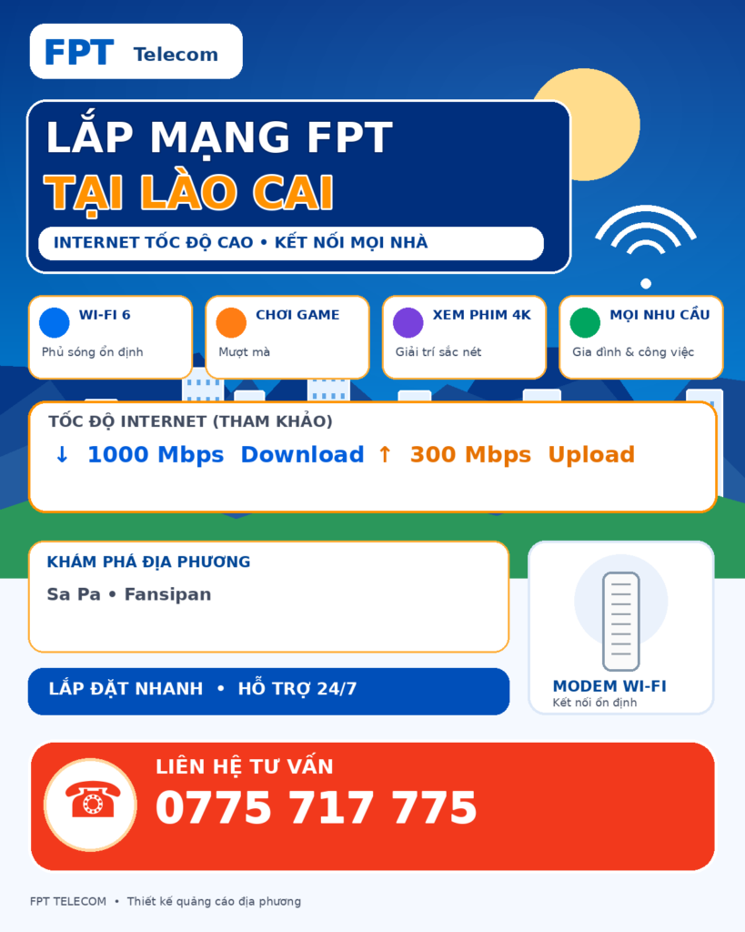 Lắp mạng FPT Lào Cai – tư vấn Internet và WiFi