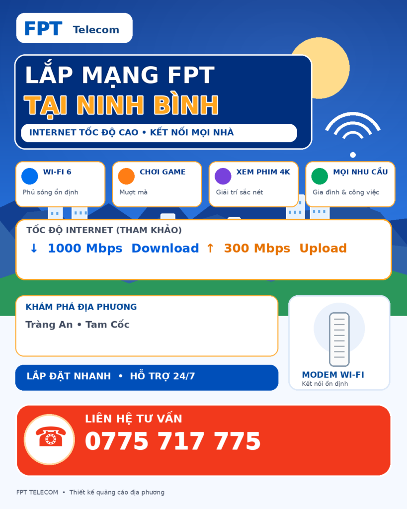Lắp mạng FPT Ninh Bình – tư vấn Internet và WiFi