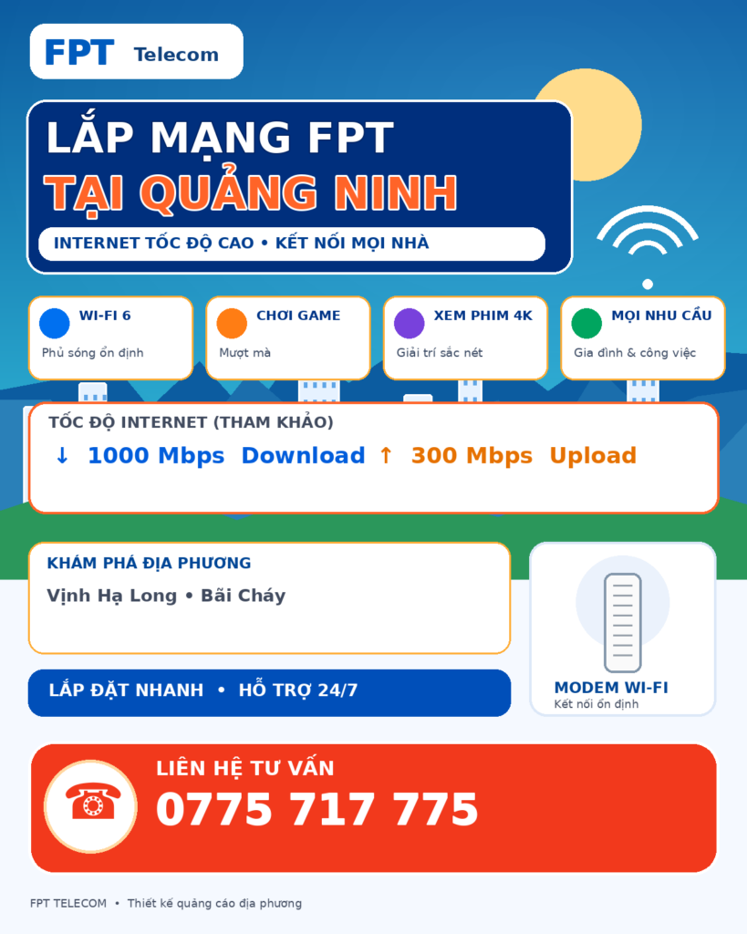 Lắp mạng FPT Quảng Ninh – tư vấn Internet và WiFi