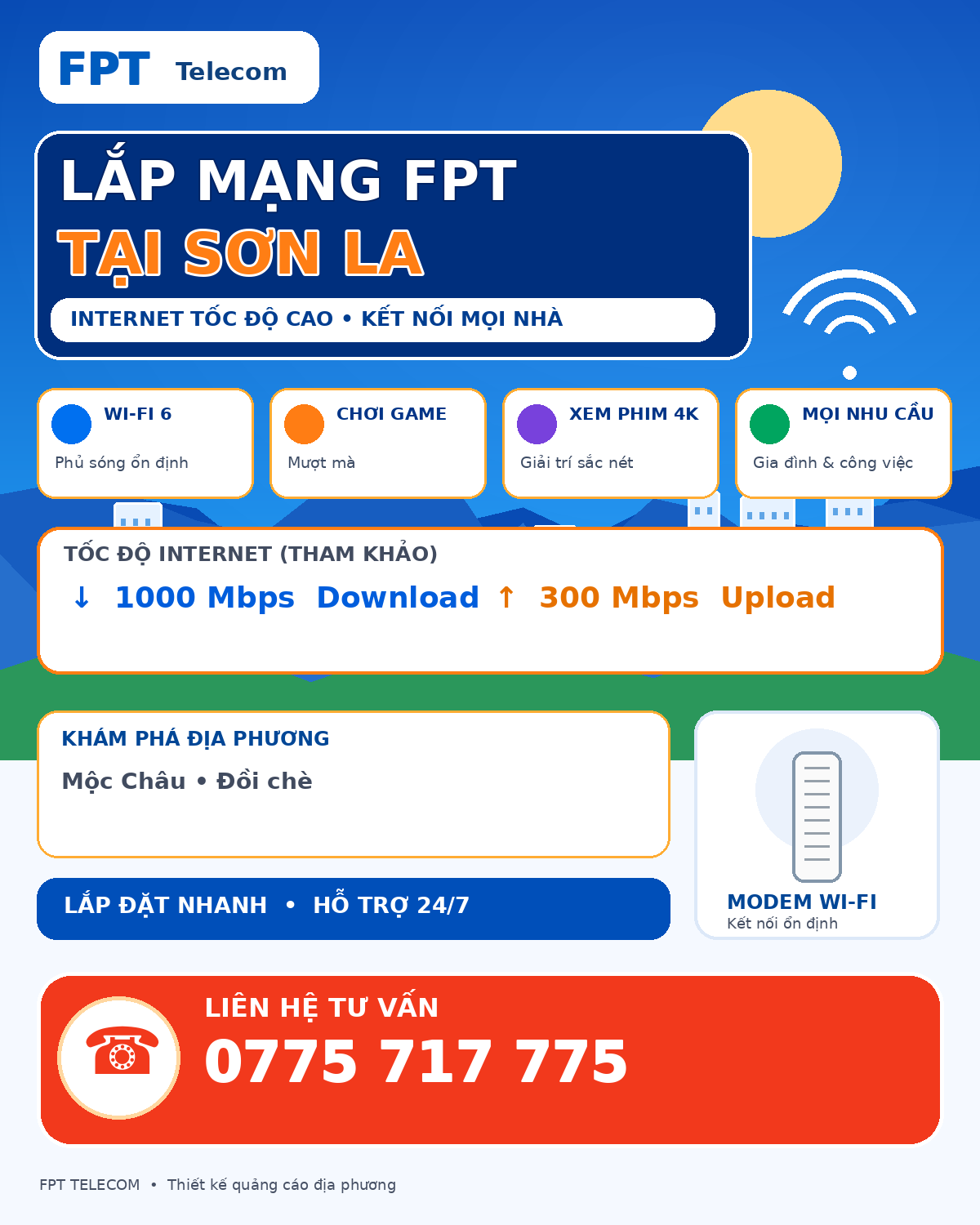 Lắp mạng FPT Sơn La – tư vấn Internet cáp quang