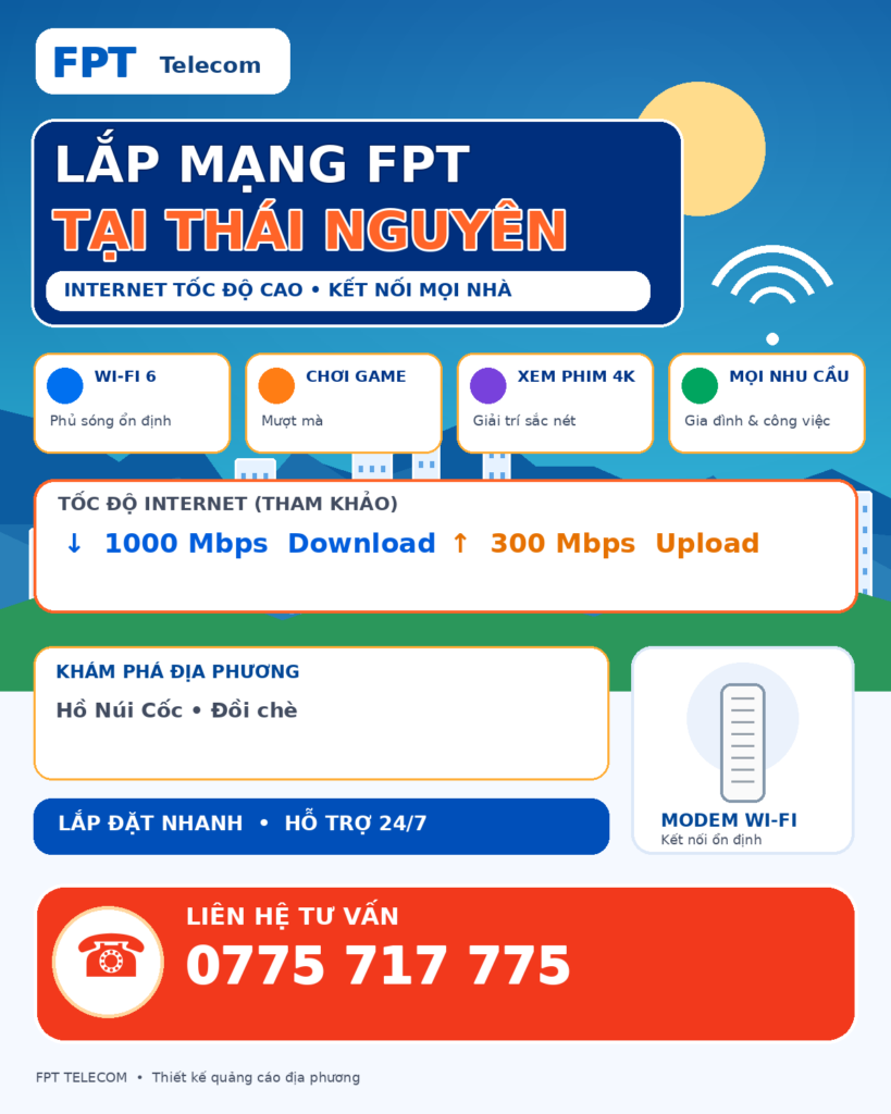 Lắp mạng FPT Thái Nguyên – tư vấn Internet và WiFi
