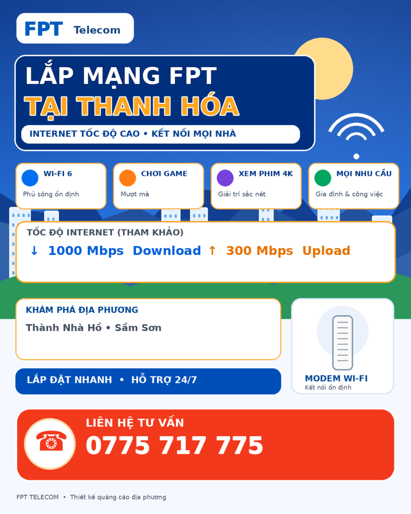 Lắp mạng FPT Thanh Hóa – tư vấn Internet và WiFi