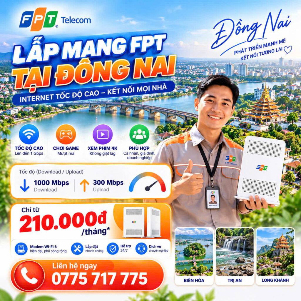 Lắp mạng FPT Đồng Nai – hình ảnh minh họa dịch vụ Internet