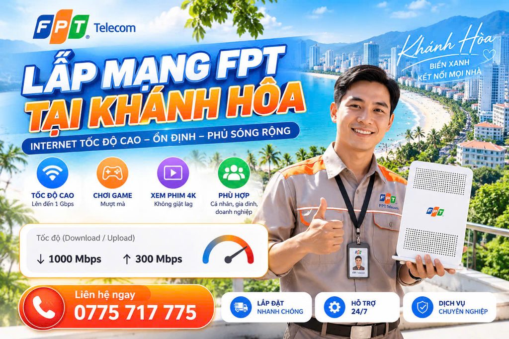 Lắp mạng FPT Khánh Hòa – hình ảnh minh họa dịch vụ Internet