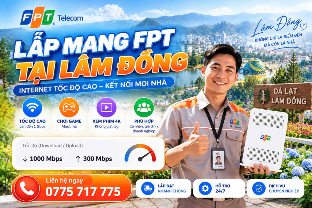 Lắp mạng FPT Lâm Đồng – hình ảnh minh họa dịch vụ Internet